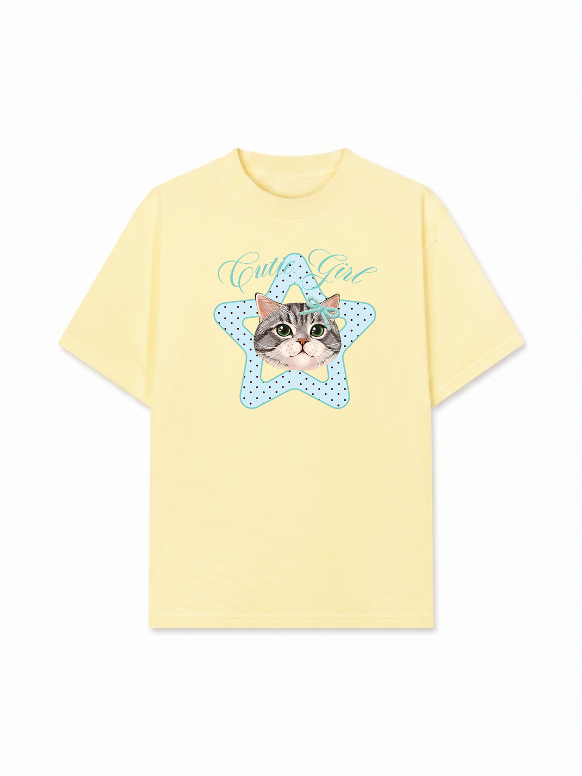 Áo Thun Relaxed Fit Cutie Girl Blue Tiffany