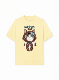 Áo Thun Relaxed Fit  Meowy Cat Brown