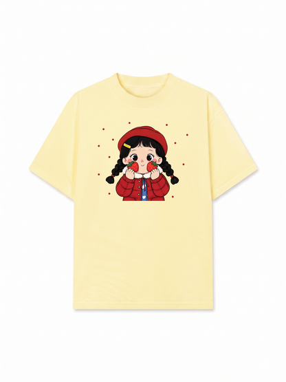 Áo Thun Relaxed Fit Dolly Girl Cute Strawberry Girl