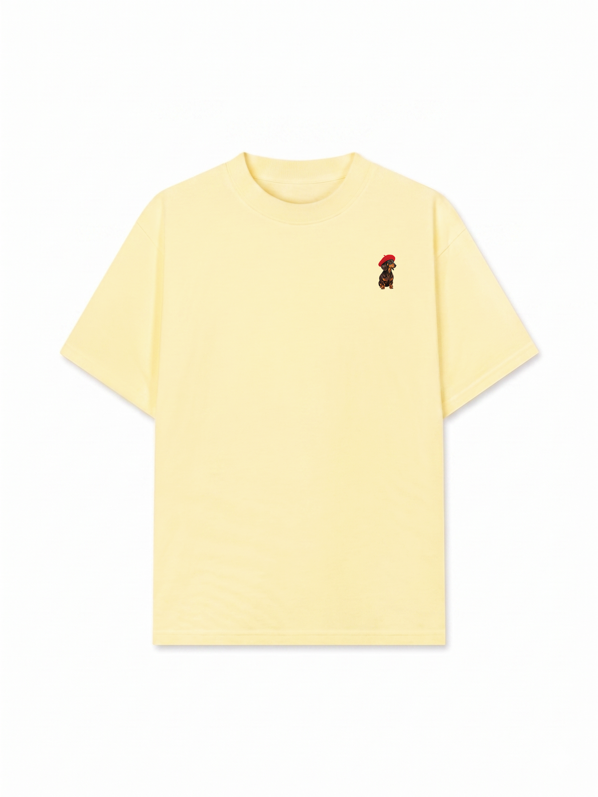 Áo Thun Relaxed Fit Dachshund With Red Beret