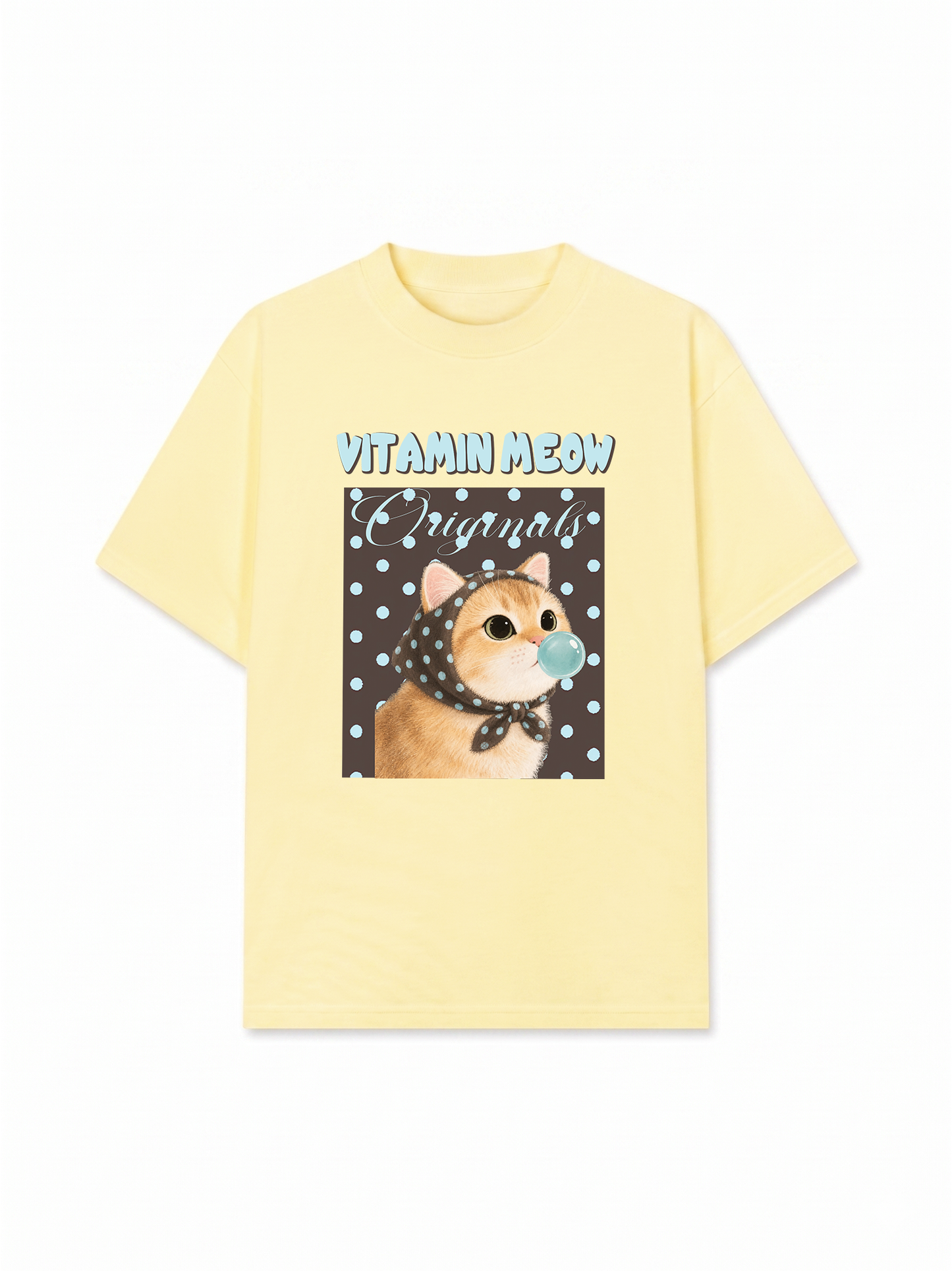 Áo Thun Relaxed Fit Vitamin Meow Blue Tiffany
