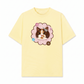 Áo Thun Relaxed Fit Cute Pink Flower Cat