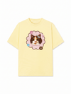 Áo Thun Relaxed Fit Cute Pink Flower Cat