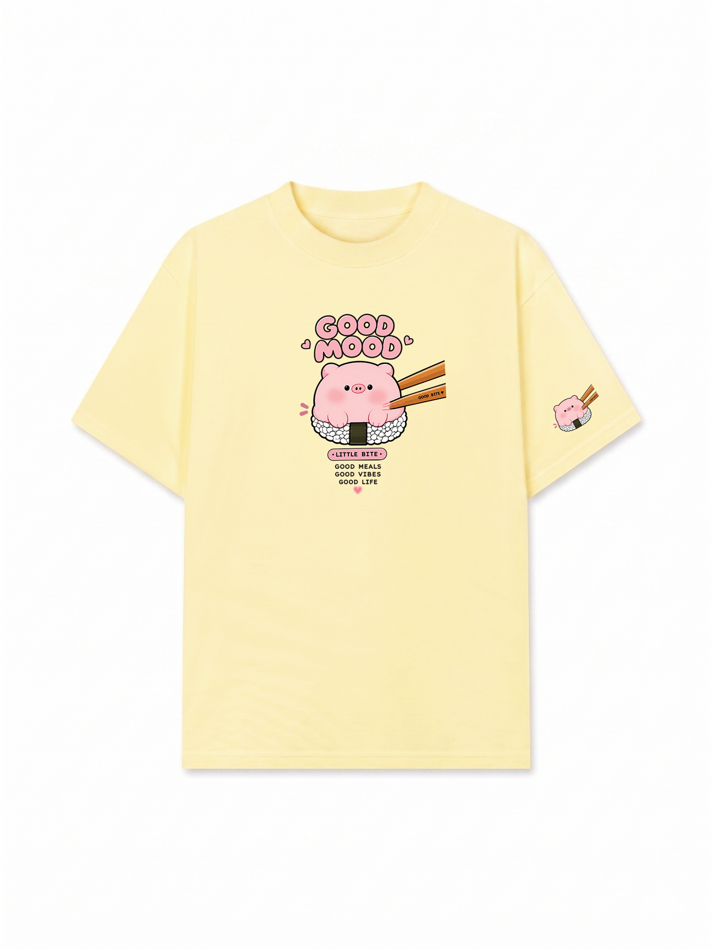 Áo Thun Relaxed Fit Good Mood Sushi Pig