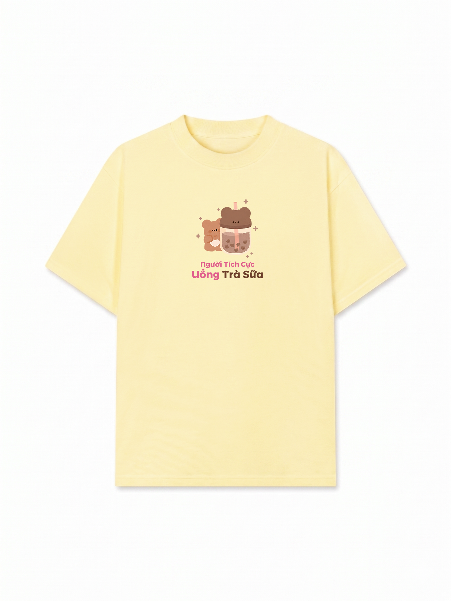 Áo Thun Relaxed Fit Người Tích Cực Uống Trà Sữa