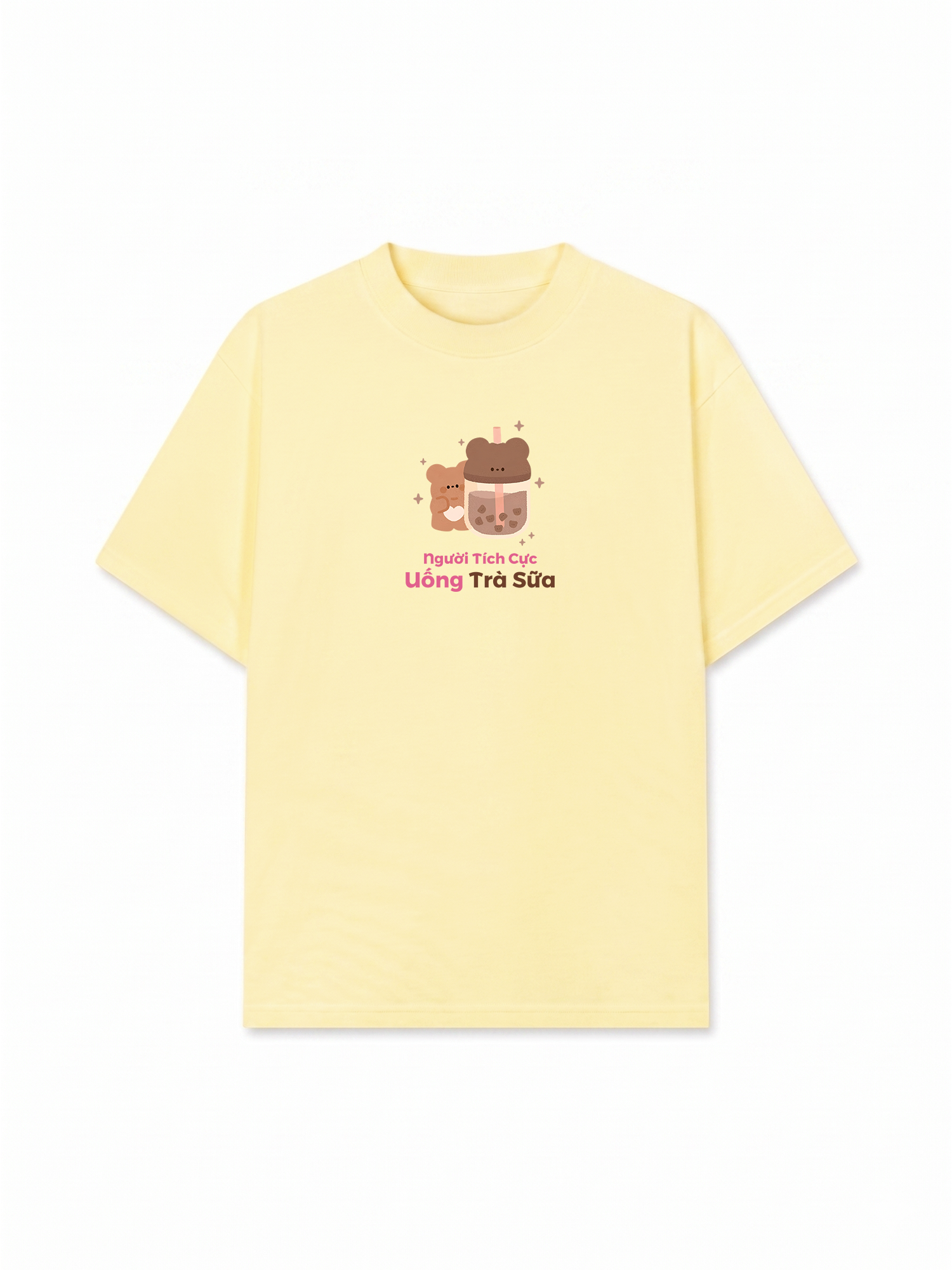Áo Thun Relaxed Fit Người Tích Cực Uống Trà Sữa