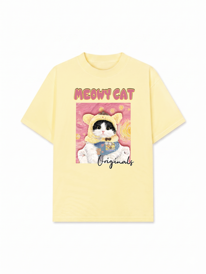 Áo Thun Relaxed Fit Meowy Cat Vicent