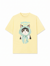 Áo Thun Relaxed Fit Meowy Cat Blue Tiffany Dots