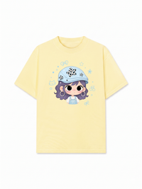 Áo Thun Relaxed Fit Beret Hat Girl