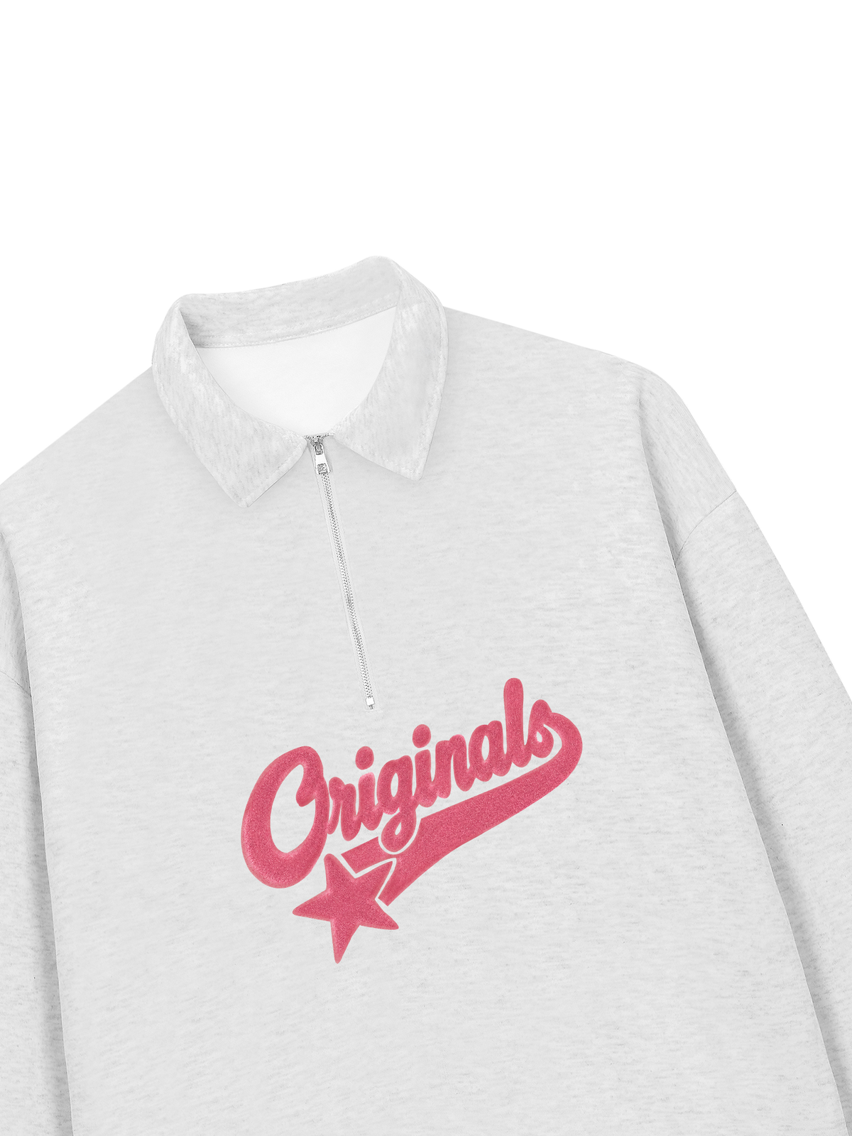 Áo Sweater Polo Nỉ Hai Da Pink Retro Originals Logo