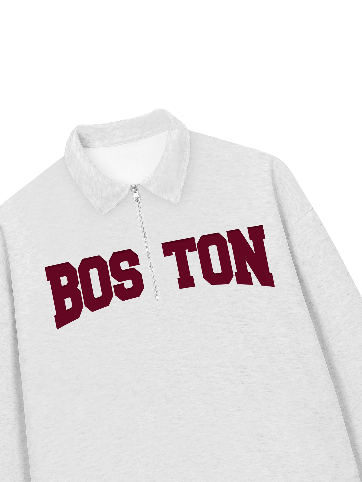 Áo Sweater Polo Nỉ Hai Da Boston Burgundy