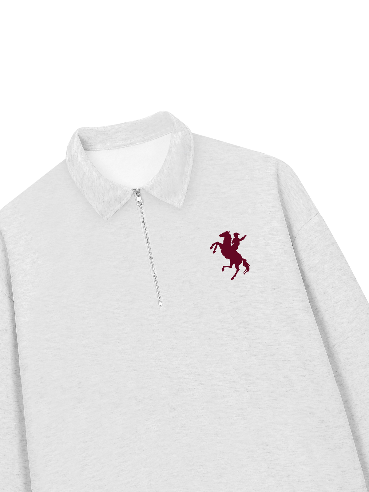 Áo Sweater Polo Nỉ Hai Da Burgundy Horse