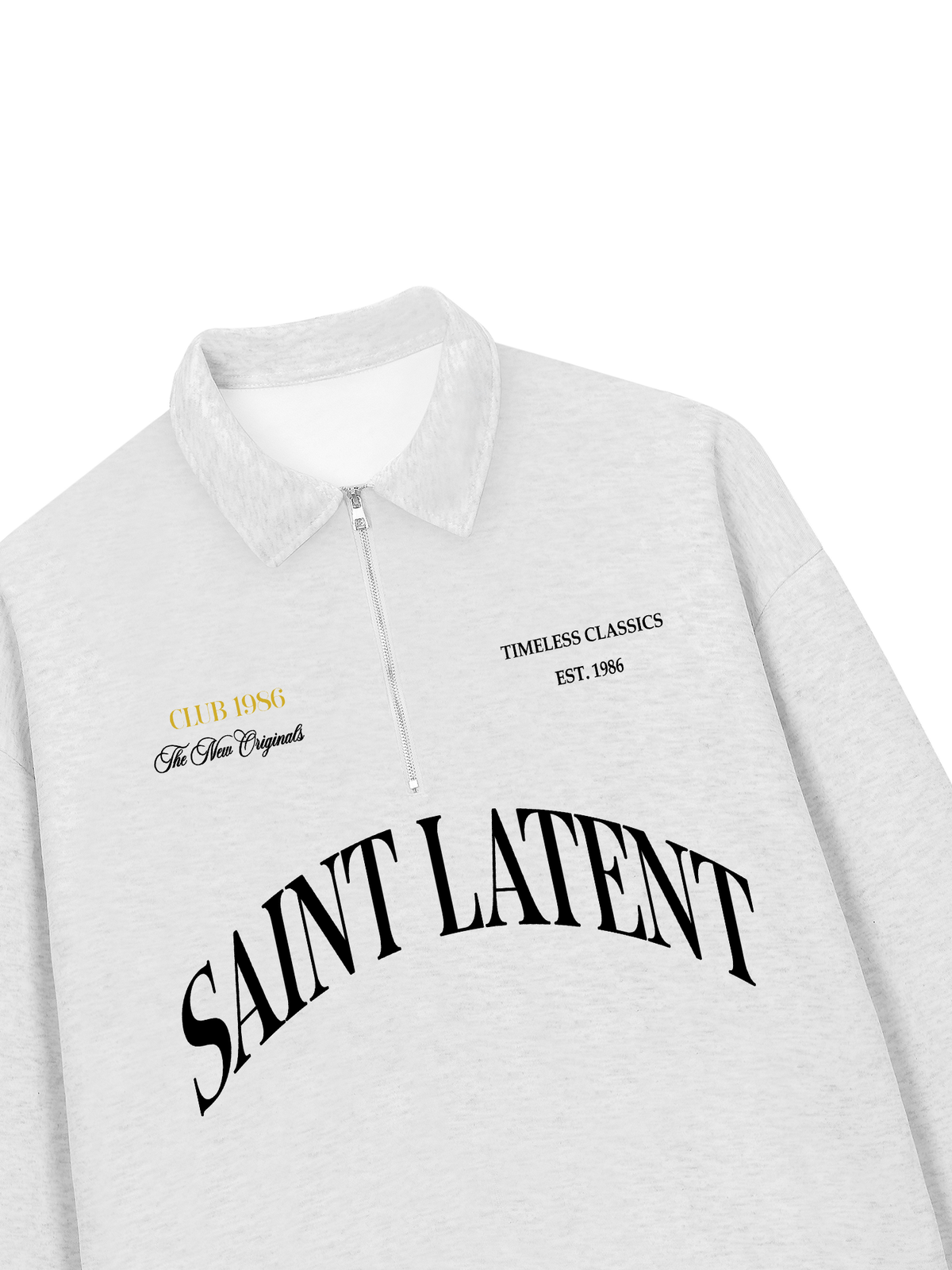 Áo Sweater Polo Nỉ Hai Da  Saint Latent Old Money