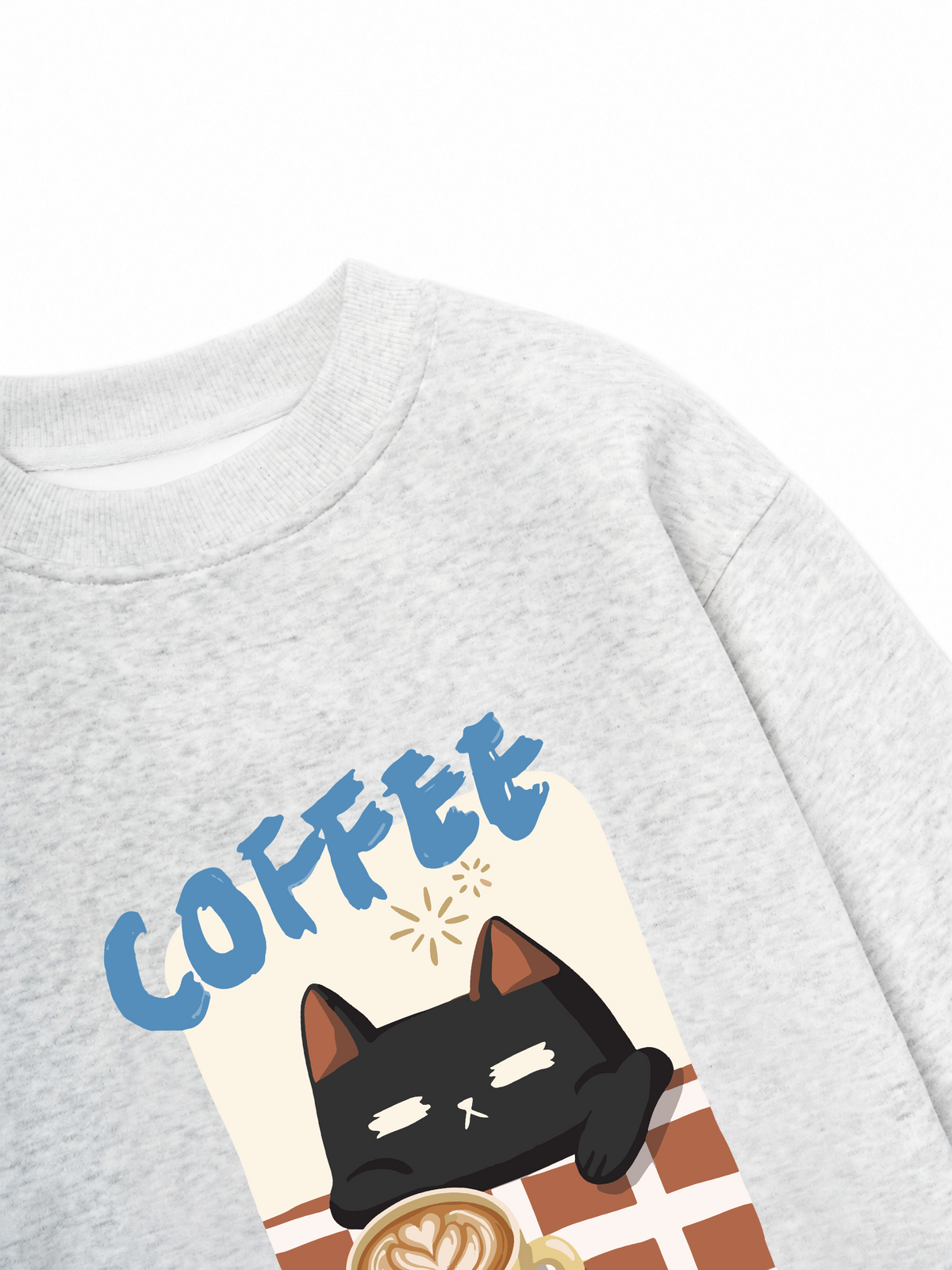 Áo Sweater Nỉ Hai Da Coffee Club Black Cat