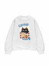 Áo Sweater Nỉ Hai Da Coffee Club Black Cat