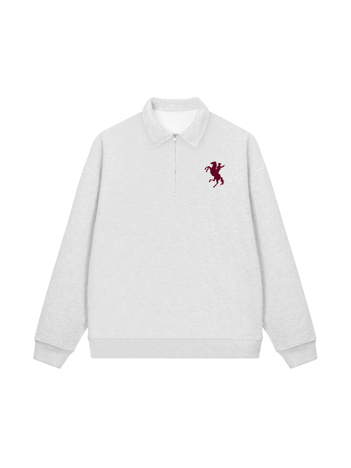 Áo Sweater Polo Nỉ Hai Da Burgundy Horse