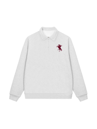 Áo Sweater Polo Nỉ Hai Da Burgundy Horse