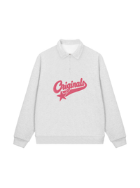 Áo Sweater Polo Nỉ Hai Da Pink Retro Originals Logo