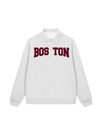 Áo Sweater Polo Nỉ Hai Da Boston Burgundy