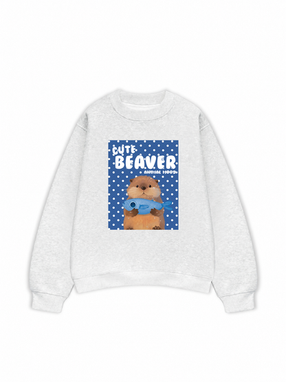Áo Sweater Nỉ Hai Da Animal Cute Beaver