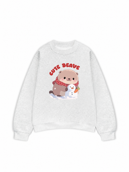 Áo Sweater Nỉ Hai Da Animal Red Cute Beaver