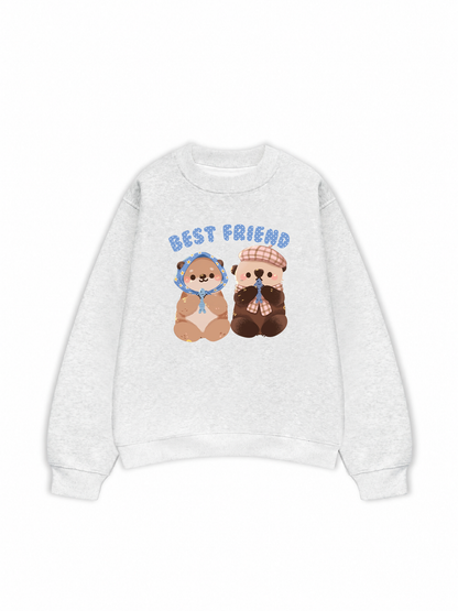 Áo Sweater Nỉ Hai Da Animal Best Friend Beaver