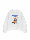 Áo Sweater Nỉ Hai Da Animal Beaver Catches Butterflies